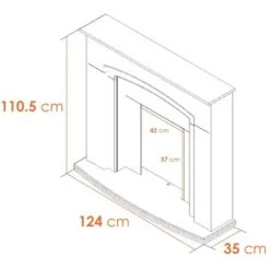Αδάμ Adam Falmouth Fireplace In Cream With Downlights, 48 Inch 10 Αδάμ Adam Falmouth Fireplace In Cream With Downlights, 48 Inch -Heating Equipment 23773264 4