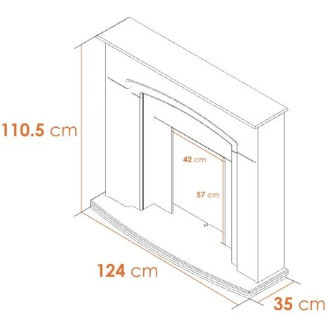 Αδάμ Adam Falmouth Fireplace In Cream With Downlights, 48 Inch 6 Αδάμ Adam Falmouth Fireplace In Cream With Downlights, 48 Inch - Image 4