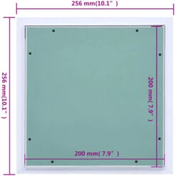Access Panel With Aluminium Frame And Plasterboard 200x200 Mm VidaXL -Heating Equipment 26517904 3