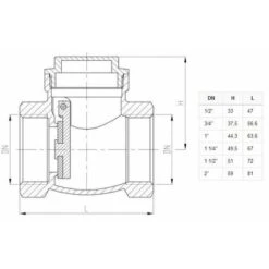 2 Swing Clack Non-Return Check Valve Brass One-Way Valves 7 2 Swing Clack Non-Return Check Valve Brass One-Way Valves -Heating Equipment 2823068 3