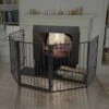 Pet Fireplace Fence Steel Black -Heating Equipment 29786894 1