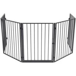 Pet Fireplace Fence Steel Black -Heating Equipment 29786894 3