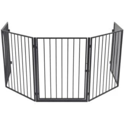 Pet Fireplace Fence Steel Black VidaXL -Heating Equipment 3020225 3