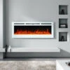 Livingandhome LED Electric Wall Mounted Fireplace Recessed Fire Heater 12 Flames With Remote, White 36inch