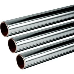 Chrome Plated Copper Tube 15mm 3x 1m Length BS EN1057 R250 British Copper 3.0m