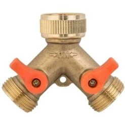 3-Way Valve Brass Tee Splitter Female 3/4 Inch X Male 3/4 Inch X2 BSP Garden