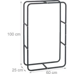 Relaxdays Firewood Rack, Log Stacking Aid, Steel, For In- And Outdoor Use, Wood Pile Shelf, H X W 100 X 60 Cm, Anthracite -Heating Equipment 31796775 4
