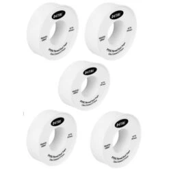 5 X PTFE Teflon Threaded Sealing Tape Adhesive Plumbers Water Tight 12m X 12mm