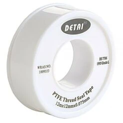 PTFE Teflon Threaded Sealing Tape Adhesive Plumbers Water Tight 12m X 12mm