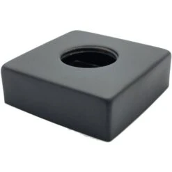 Black Finished Steel Square Shaped Collar Basin Shower Bath Tap Cover Rosette
