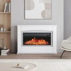 Livingandhome Electric Fireplace Insert Wall Mounted Freestanding Heater With LED Surround -Heating Equipment 37742605 3