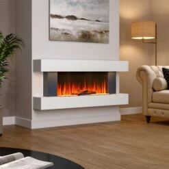 Livingandhome 50 Inch Large LED Electric Fireplace Remote WiFi Control 7 Flame Colors -Heating Equipment 37852567 3