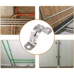 25MM 304 Stainless Steel U-Tube Clamp Connecting Ring Hose Clamp Card Clamp U-shaped Saddle Card Hose Clip 20PCS SOEKAVIA -Heating Equipment 38051630 5