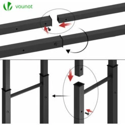 VOUNOT Firewood Log Rack, Retractable Metal Log Store Holder For Outdoor Or Indoor, Black -Heating Equipment 38269144 3