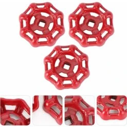 Valve Handwheel Red Iron Valve Handle Ball Valve Shutoff Valve Water Line Tap Valve Top Part Handle 6x6mm 3pcs SOEKAVIA -Heating Equipment 38919684 5