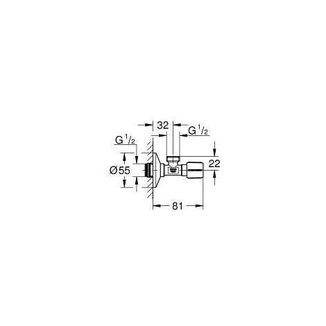 Grohe Angle Valve 1/2", Chrome (22043000) 4 Grohe Angle Valve 1/2", Chrome (22043000) - Image 2