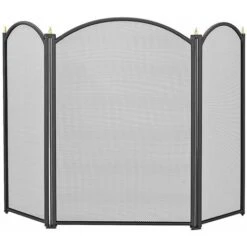 Manor Dynasty 3 Fold Fireguard Black 66 X 43cm - 1796