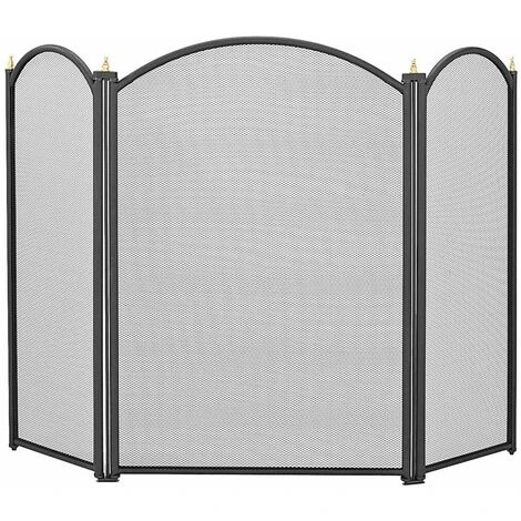 Manor Dynasty 3 Fold Fireguard Black 66 X 43cm - 1796 3 Manor Dynasty 3 Fold Fireguard Black 66 X 43cm - 1796