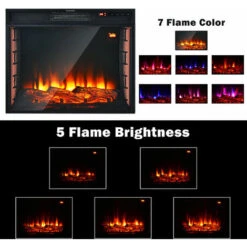 25'' Recessed Electric Fireplace Adjustable 1000W/2000W Fireplace Heater Dual Control -Heating Equipment 42692627 3