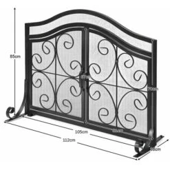 Magnetic 2 Doors Fireplace Screen Gate Large Spark Fire Guard Mesh Protector -Heating Equipment 48889424 5