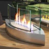 Livingandhome Unique Smokeless Stainless Steel Tabletop Ethanol Fireplace, Silver