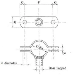 T304 Stainless Steel Munsen Type Bossed Pipe Clip M8 Boss - Pipe OD 24-27 Mm -Heating Equipment 51397342 3
