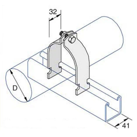 Space Saver Clip (OD 46.8 - 50.8 Mm ) (1124 ) For Channels Stainless Steel (As Unistrut / Oglaend) 4 Space Saver Clip (OD 46.8 - 50.8 Mm ) (1124 ) For Channels Stainless Steel (As Unistrut / Oglaend) - Image 2