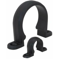 Single Way Snap On Saddle Clip - Black Polypropylene - 88.9 Mm OD Tube (3" NB)