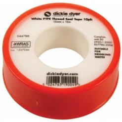 Dickie Dyer White PTFE Thread Seal Tape 10pk - 12mm X 12m -Heating Equipment 51731057 3