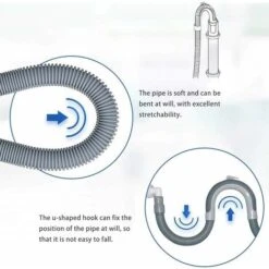Drain Hose, Washing Machine Extension Kit, Washing Machine Drain Hose, Universal Drain Hose, Water Drain Hose, Washing Machine Hose （2m) -Heating Equipment 51802026 3