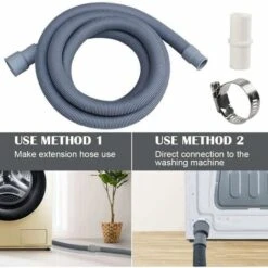 Drain Hose, Washing Machine Extension Kit, Washing Machine Drain Hose, Universal Drain Hose, Water Drain Hose, Washing Machine Hose （2m) -Heating Equipment 51802026 4