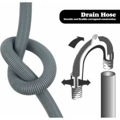1.5m Drain Hose For Washing Machines And Dishwashers, Including Bracket And Hose Clamps, Elbow -Heating Equipment 51802921 3
