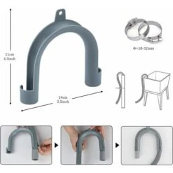 2m Drain Hose For Washing Machines And Dishwashers, Including Bracket And Hose Clamps, Elbow -Heating Equipment 51803166 5