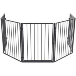 Topdeal Pet Fireplace Fence Steel Black VDTD09368 -Heating Equipment 51862880 3