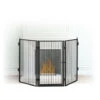 Relaxdays Metal Fireplace Screen, 5-Panel Safety Barrier, Spark Guard For Babies And Pets, Steel, Black -Heating Equipment 52226371 1