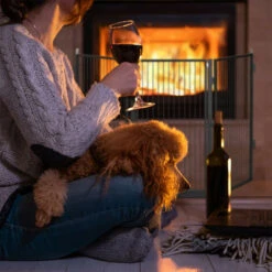 Relaxdays Metal Fireplace Screen, 5-Panel Safety Barrier, Spark Guard For Babies And Pets, Steel, Black -Heating Equipment 52226371 5