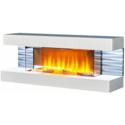 Sureflame WM-9332 Electric Wall Mounted Fireplace Heater White Remote Control -Heating Equipment 53516775 3