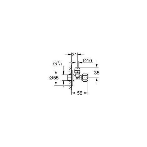 Grohe Angle Valve 1/2", Chrome (22018000) 4 Grohe Angle Valve 1/2", Chrome (22018000) - Image 2