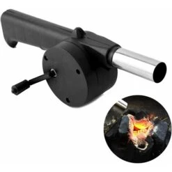 BBQ Fan Blower, Hand Crank Fan Air Blower For Charcoal Grills Outdoor Picnic Camping Cooking Tool
