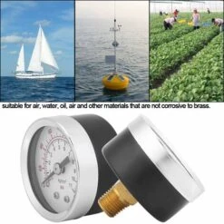 Pressure Gauge, Water Oil Pressure Gauge, 0-160PSI 1/8 NPT Pressure Gauge For Water Liquid Fuel Oil Air, High Accuracy Pressure Gauge -Heating Equipment 56637623 5