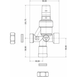 Heatrae Sadia Megaflo 3 Bar Pressure Reducing 3 Port Valve 95605817 -Heating Equipment 56803472 3