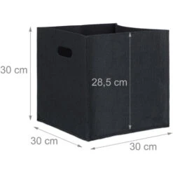Set Of 1 Relaxdays Square Felt Basket, HxWxD: 30 X 30 X 30 Cm, Foldable, With 2 Handles, Black -Heating Equipment 61316416 4
