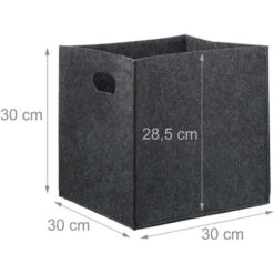 Set Of 1 Relaxdays Square Felt Basket, HxWxD: 30 X 30 X 30 Cm, Foldable, With 2 Handles, Anthracite 10 Set Of 1 Relaxdays Square Felt Basket, HxWxD: 30 X 30 X 30 Cm, Foldable, With 2 Handles, Anthracite -Heating Equipment 61317318 4