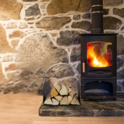 Relaxdays Firewood Basket, Metal, Nickel-Plated Handle, For Indoors, Wood Carrier, HxWxD: 43.5 X 40.5 X 30 Cm, Black -Heating Equipment 61319006 5