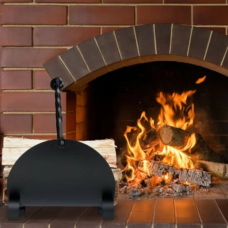 Relaxdays Firewood Basket Metal, Elegant Wood Carrier With Handle, Inside, For Fireplace, HWD: 42.5 X 43.5 X 30cm, Black 4 Relaxdays Firewood Basket Metal, Elegant Wood Carrier With Handle, Inside, For Fireplace, HWD: 42.5 X 43.5 X 30cm, Black - Image 2