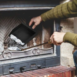 Relaxdays Ash Bucket With Insert Shovel, Narrow Coal Container For Fireplace, Grill, Oven, HWD: 9 X 23.5 X 35 Cm, Black -Heating Equipment 62289745 3