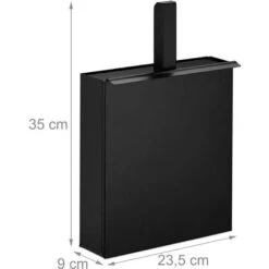 Relaxdays Ash Bucket With Insert Shovel, Narrow Coal Container For Fireplace, Grill, Oven, HWD: 9 X 23.5 X 35 Cm, Black -Heating Equipment 62289745 4