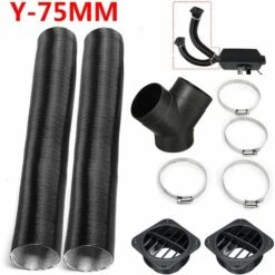 RHAFAYRE Set Car Auto Heater Pipe Duct Diameter 75Mm Air Vent With Y Piece Hot Air Outlet Pipe Clamps Set For Parking Heater -Heating Equipment 63748633 5