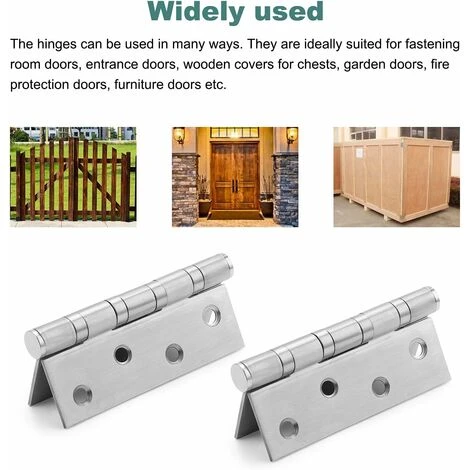 Set Of 4 4 Stainless Steel Door Hinges With 2.5mm Thickness Screws 7 Set Of 4 4 Stainless Steel Door Hinges With 2.5mm Thickness Screws - Image 5