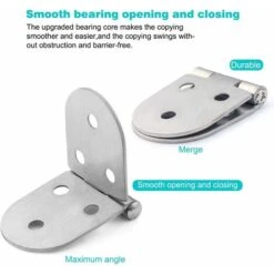 6 PCS Folding Table Hinges, Rounded Stainless Steel Folding Table Hinge, Folding Flip Hinge, Flip Top Hinge With Screws -Heating Equipment 66563747 4
